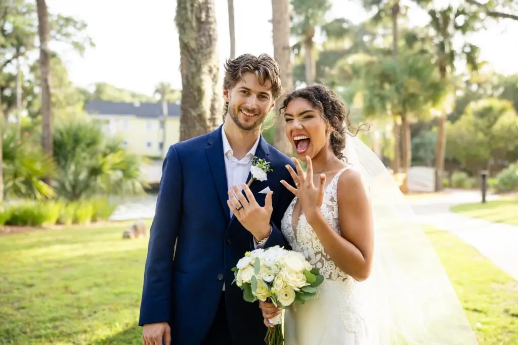 happy bride and groom wedding photo