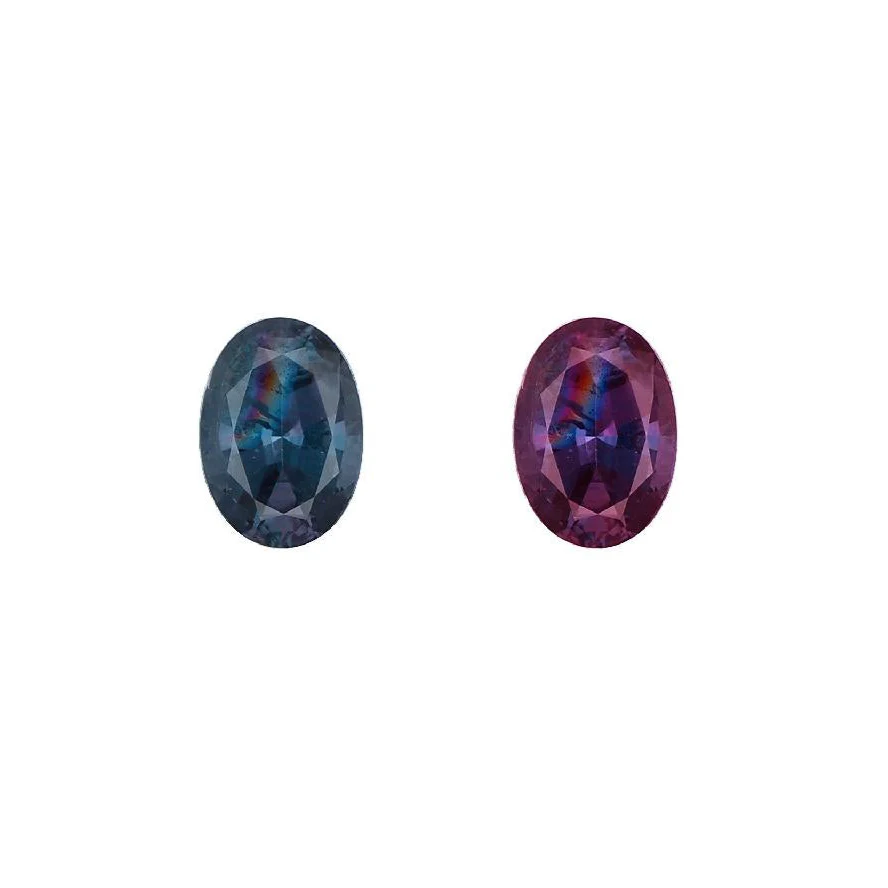 loose alexandrite stone color comparison