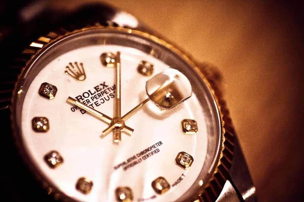 close up of rolex datejust dial