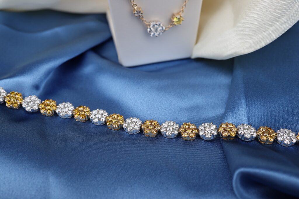 two tone white gold and yellow gold bracelet