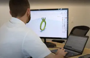 Jeweler designing a custom jewelry piece