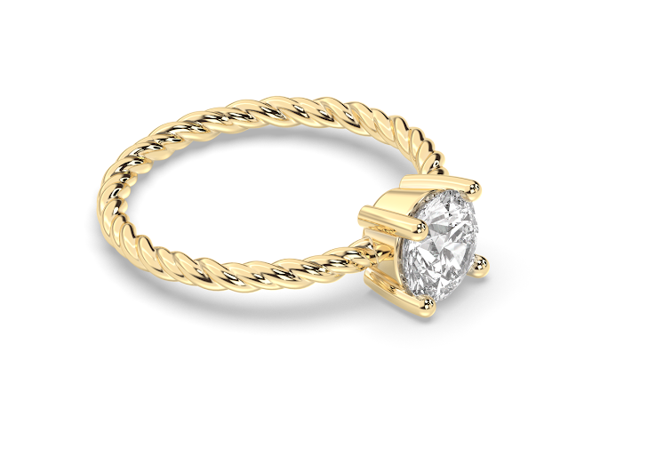 2 carat lab-grown diamond in luminous gold.