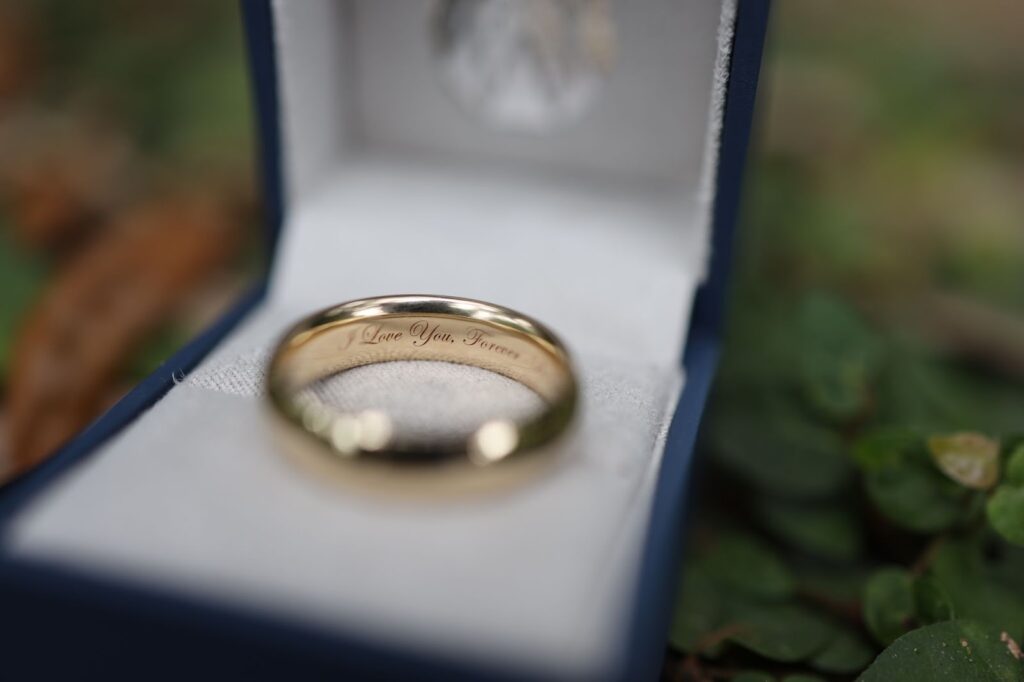 golden engraved ring