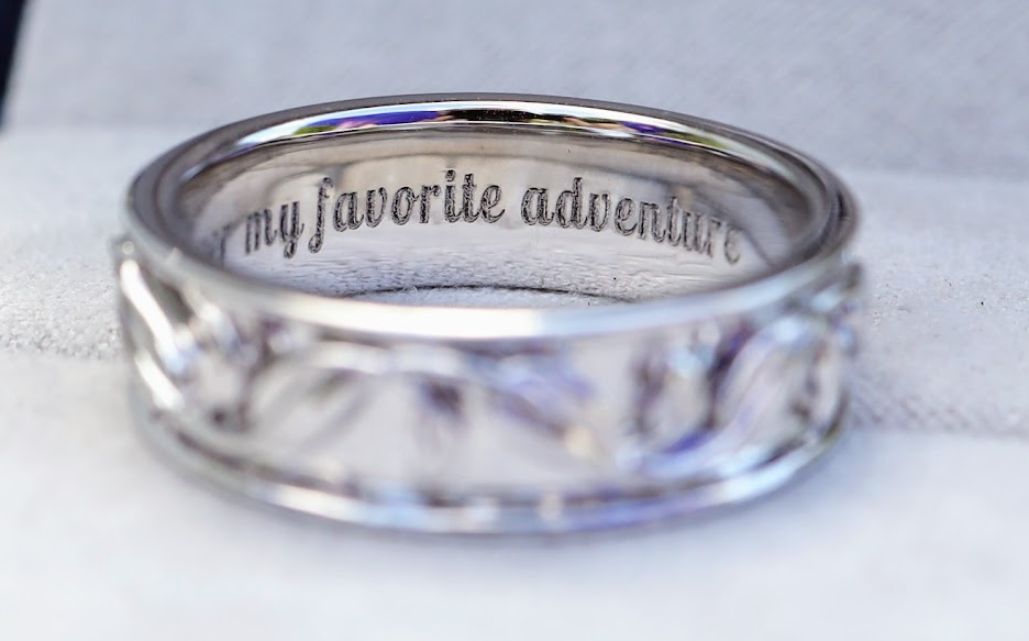 silver engraved ring