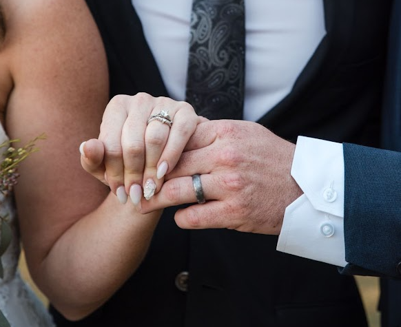 Eternal devotion symbolized in wedding rings.