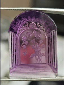 Delicate intaglio carving