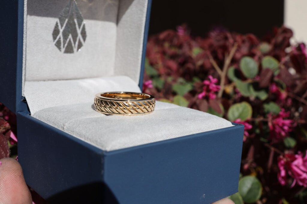 gold ring in beautiful packaging