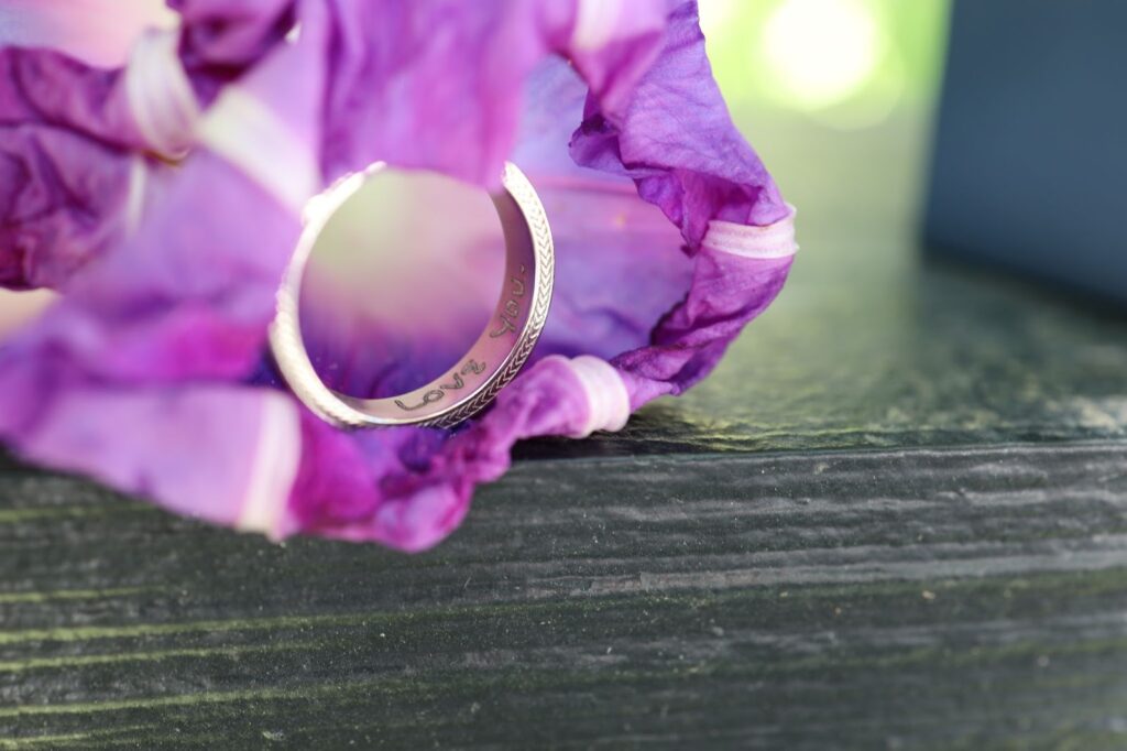 Hidden promise ring engraving