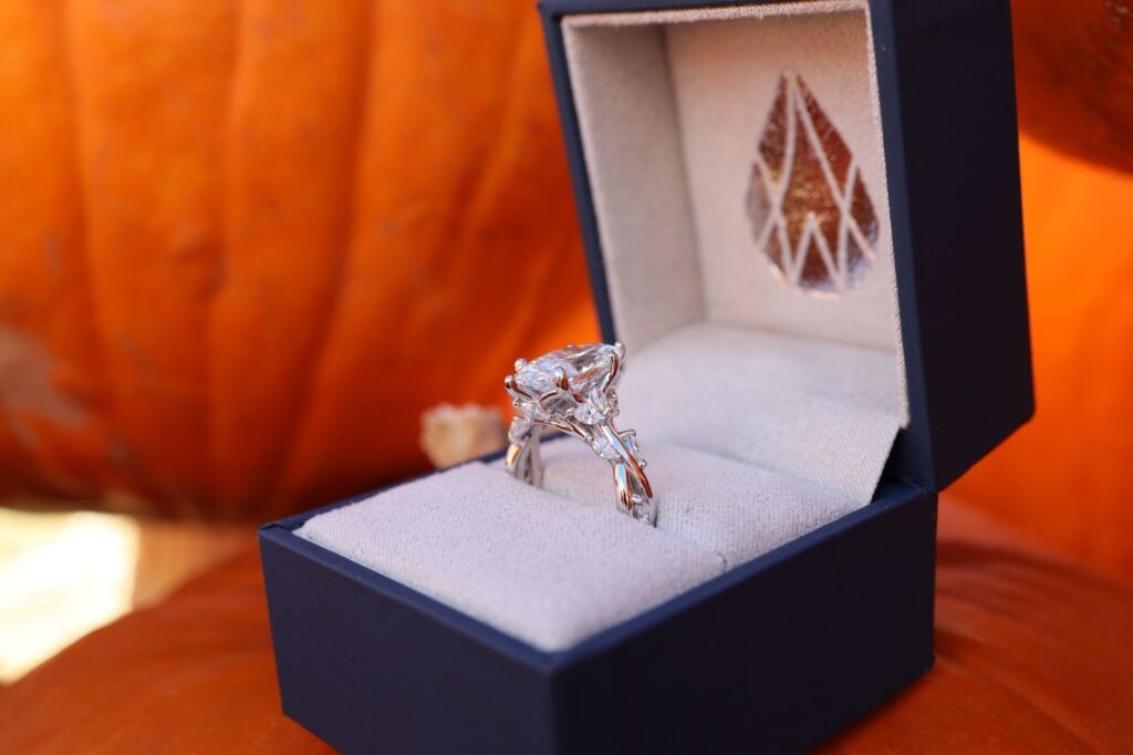Timeless solitaire moissanite ring.