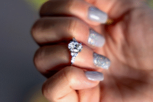 Elegant lab grown diamond ring