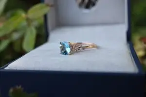 Unique ring setting with colored stone