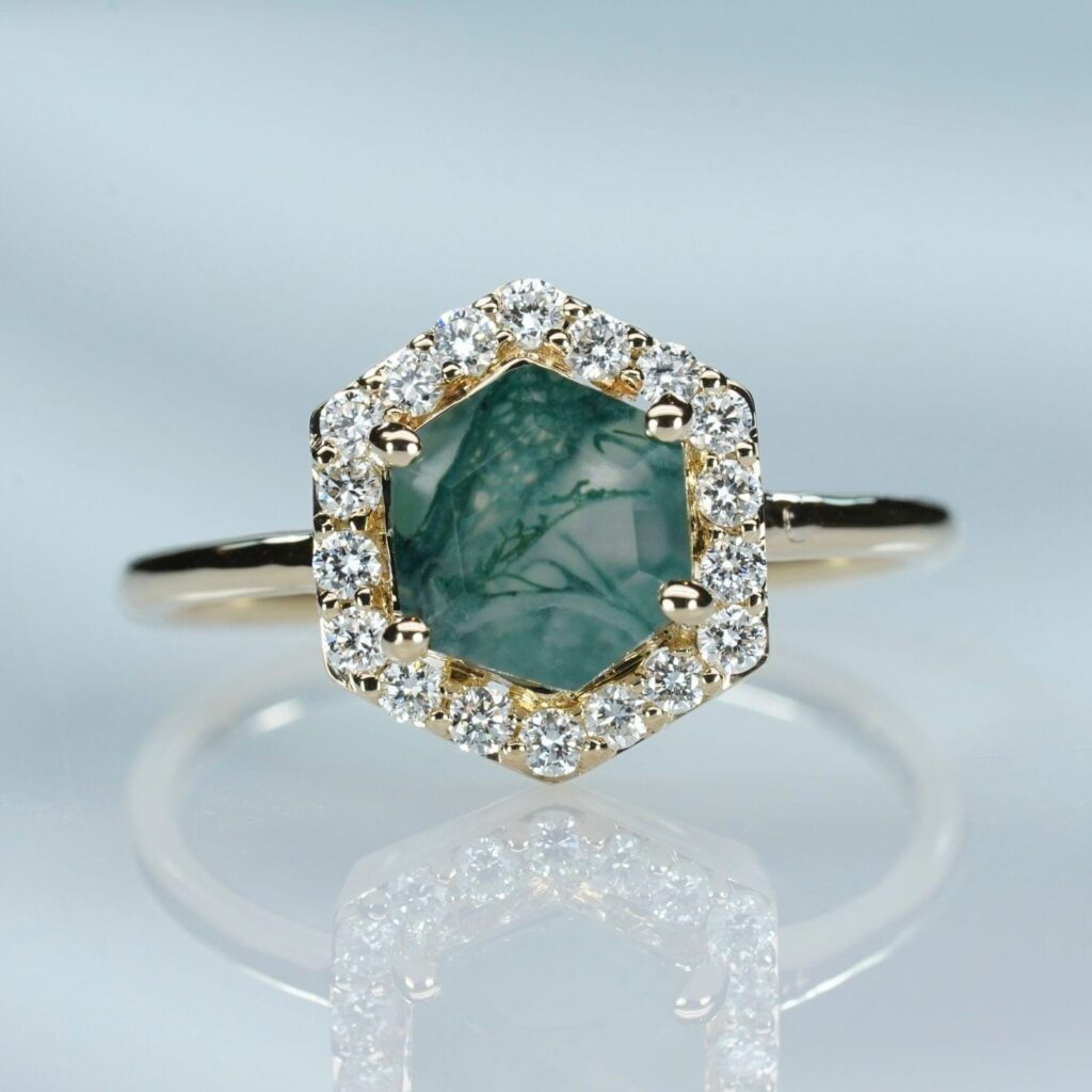 Timeless custom halo ring.