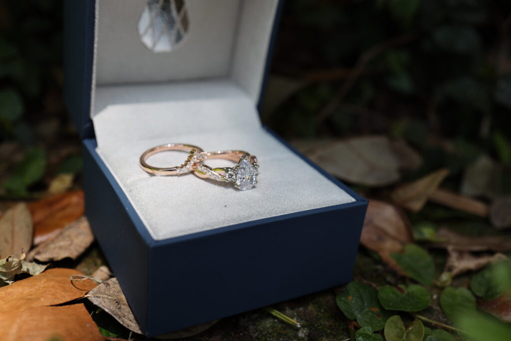 Matching wedding sets, refined and quietly aligned.