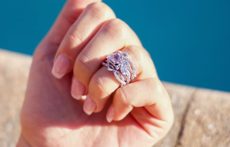 Create a beautiful, balanced wedding band stack.