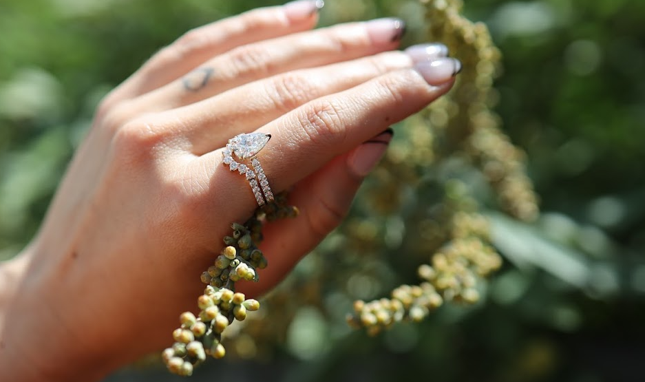 Stack your wedding band for elegance.