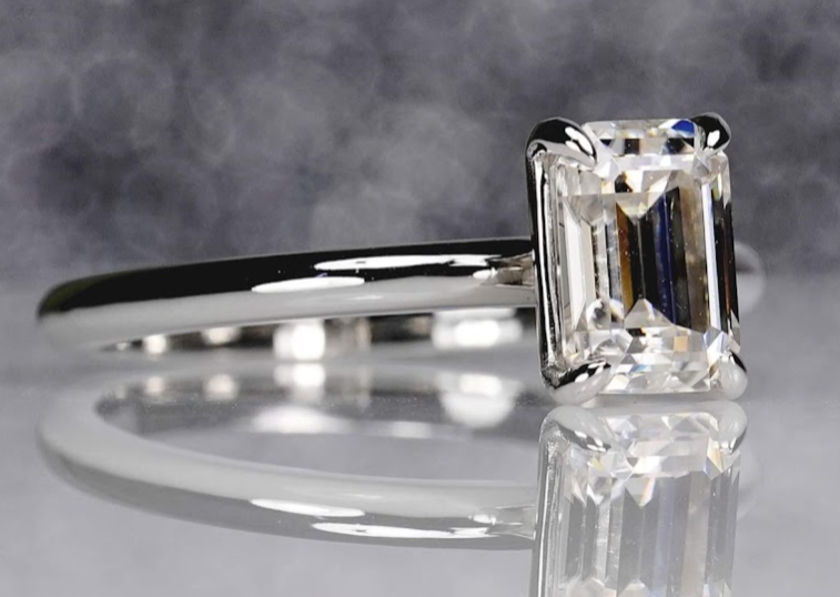 Charles & Colvard stones, steady brilliance.