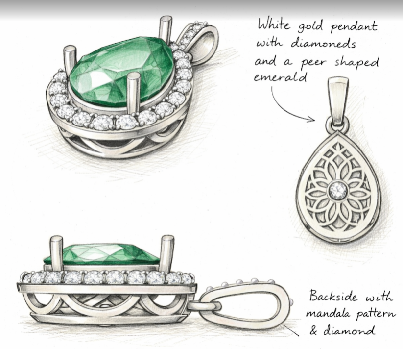 Sketch for Custom Jewelry Piece