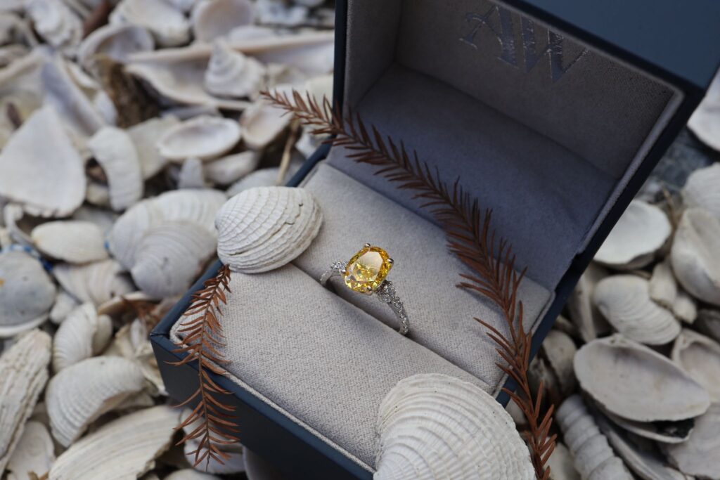 Engagement metal ring tone that flatters skin.