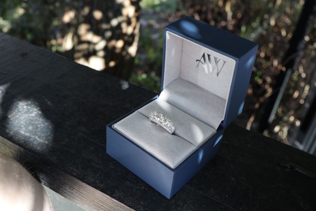 Engagement metal ring that ages with grace.