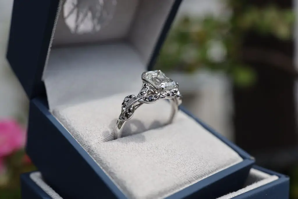 Custom engagement ring deposit to reserve bench