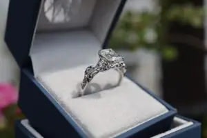 Custom engagement ring deposit to reserve bench
