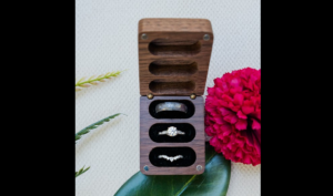 Stunning wedding band stack